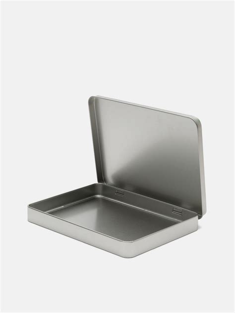 oem metal box hinged lid|lightweight metal box with lid.